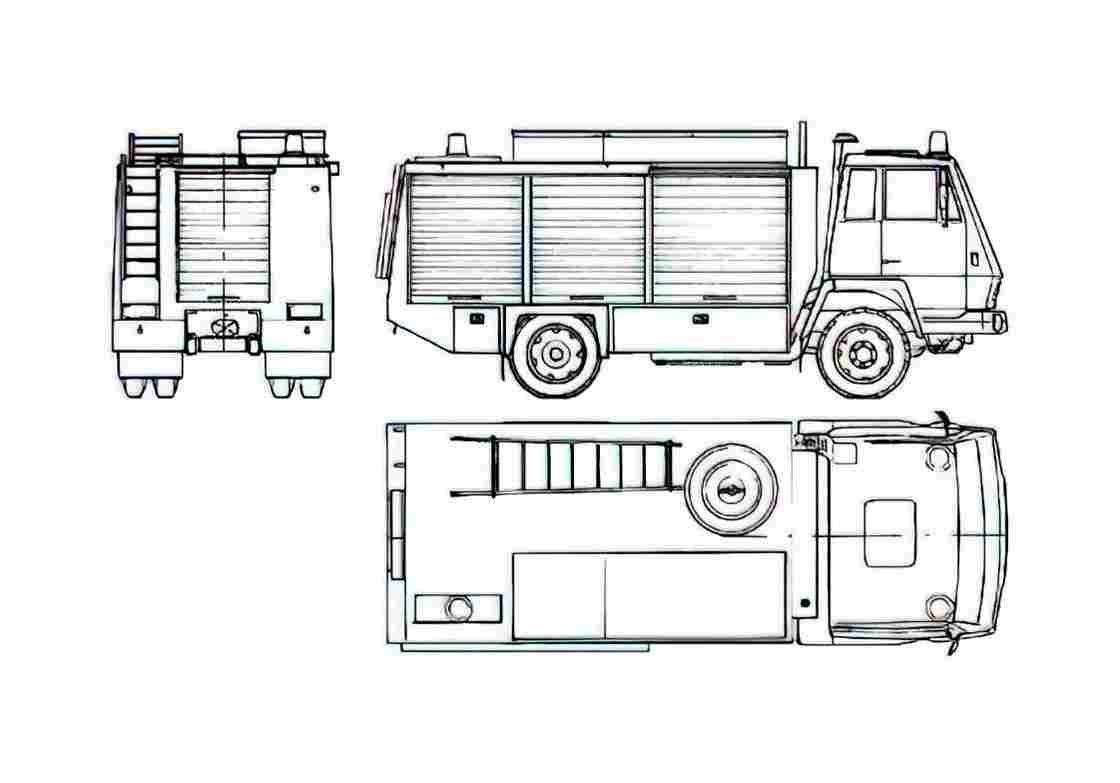 Blueprint Steyr Daimler Puch 791 Rosenbauer Fire Truck 1984 A4 Photo Print