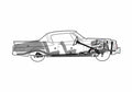 Blueprint Studebaker Hawk Sedan 1957 A4 Photo Print