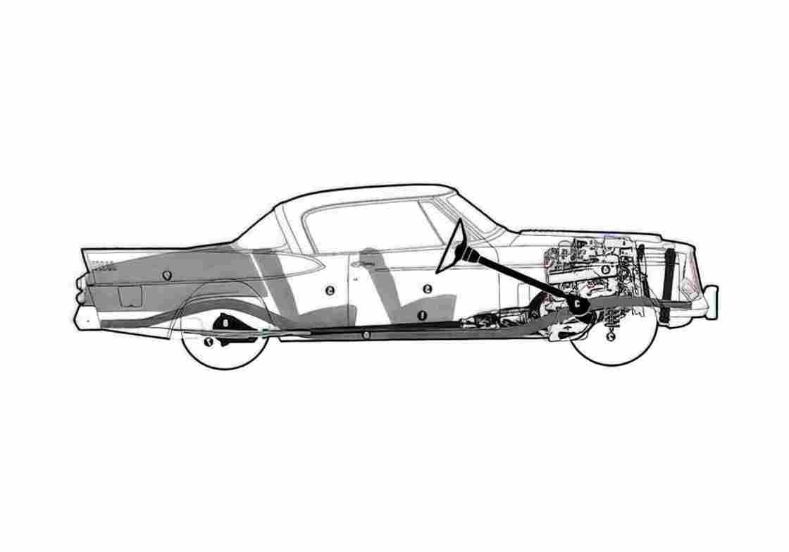 Blueprint Studebaker Hawk Sedan 1957 A4 Photo Print