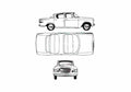 Blueprint Studebaker Lark Sedan 1959 A4 Photo Print