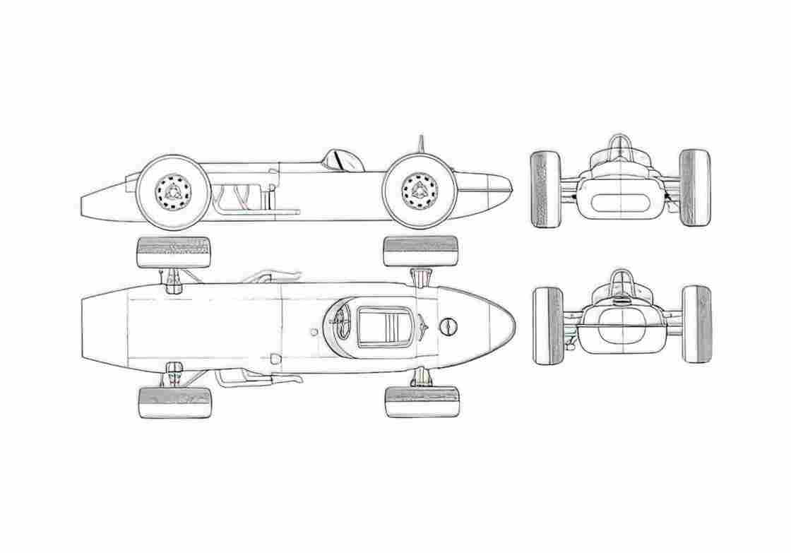 Blueprint Studebaker STP Special OW 1957 A4 Photo Print