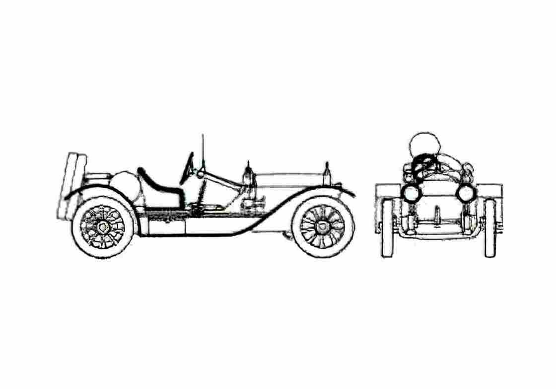 Blueprint Stutz Bearcat Cabriolet 1915 A4 Photo Print