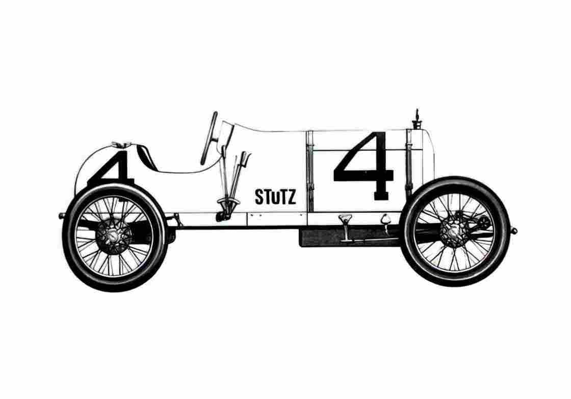 Blueprint Stutz Bearcat Indy 500 OW 1915 A4 Photo Print