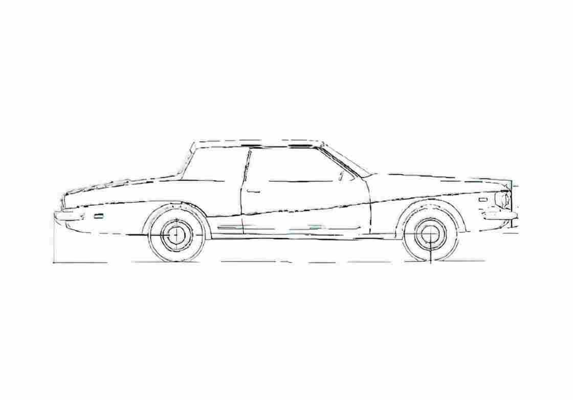 Blueprint Stutz Blackhawk Coupe 1979 A4 Photo Print