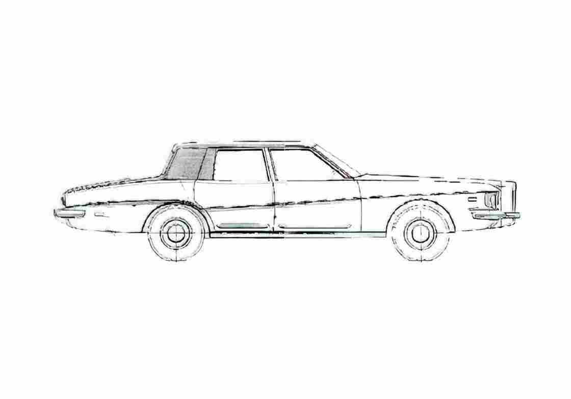 Blueprint Stutz IV Porte Sedan 1976 A4 Photo Print