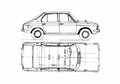 Blueprint Subaru 1000 Sedan 1968 A4 Photo Print