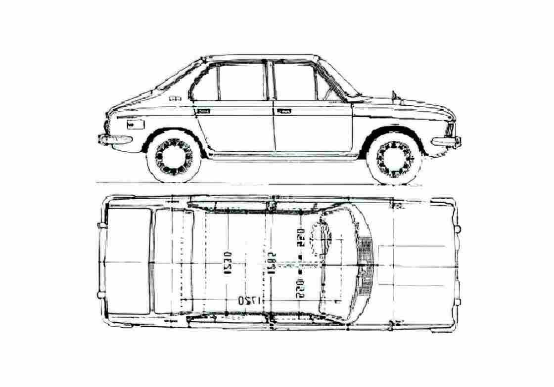 Blueprint Subaru 1000 Sedan 1968 A4 Photo Print