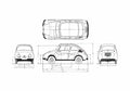 Blueprint Subaru 360 Coupe 1958 A4 Photo Print