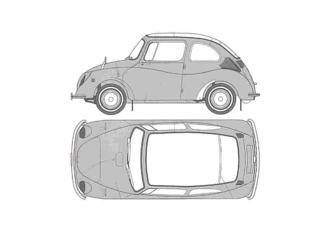 Blueprint Subaru 360 Deluxe K111 Hatchback 1911 A4 Photo Print
