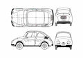 Blueprint Subaru 360 Deluxe K111 Hatchback 1959 A4 Photo Print