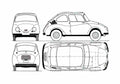 Blueprint Subaru 360 Hatchback 1958 A4 Photo Print