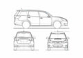 Blueprint Subaru Exiga Minivan 2008 A4 Photo Print