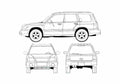 Blueprint Subaru Forester SUV 1997 A4 Photo Print