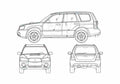 Blueprint Subaru Forester SUV 2003 A4 Photo Print