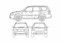 Blueprint Subaru Forester SUV 2005 A4 Photo Print