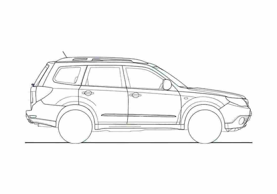 Blueprint Subaru Forester SUV 2008 A4 Photo Print