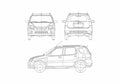 Blueprint Subaru G3X Justy Sedan 2005 A4 Photo Print