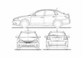 Blueprint Subaru Impreza B3 Anesis Sedan 2009 A4 Photo Print