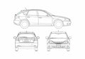 Blueprint Subaru Impreza Hatchback 2008 A4 Photo Print