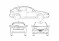 Blueprint Subaru Impreza S5 Hatchback 2008 A4 Photo Print