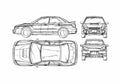 Blueprint Subaru Impreza STI Sedan 2002 A4 Photo Print