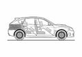 Blueprint Subaru Impreza STi Hatchback 2008 A4 Photo Print