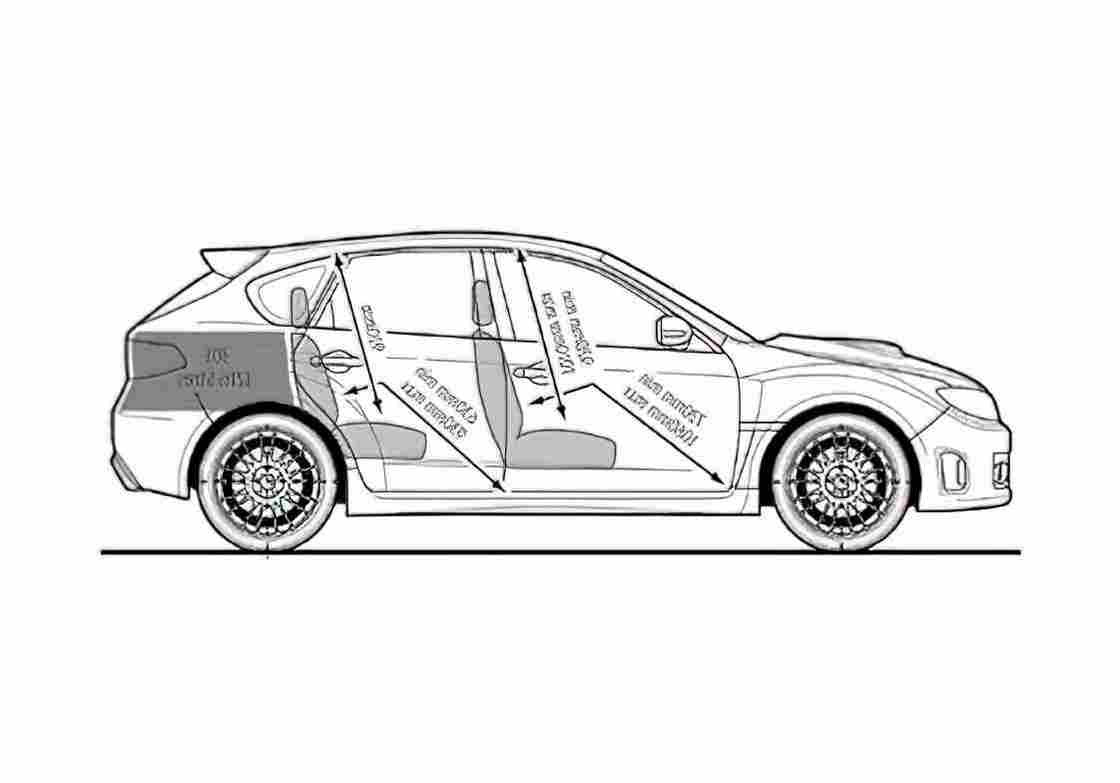 Blueprint Subaru Impreza STi Hatchback 2008 A4 Photo Print