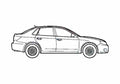 Blueprint Subaru Impreza Sedan 2008 A4 Photo Print
