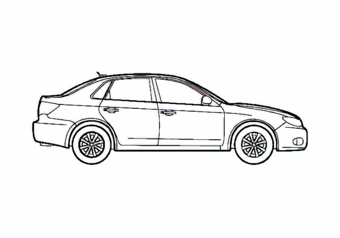Blueprint Subaru Impreza Sedan 2008 A4 Photo Print