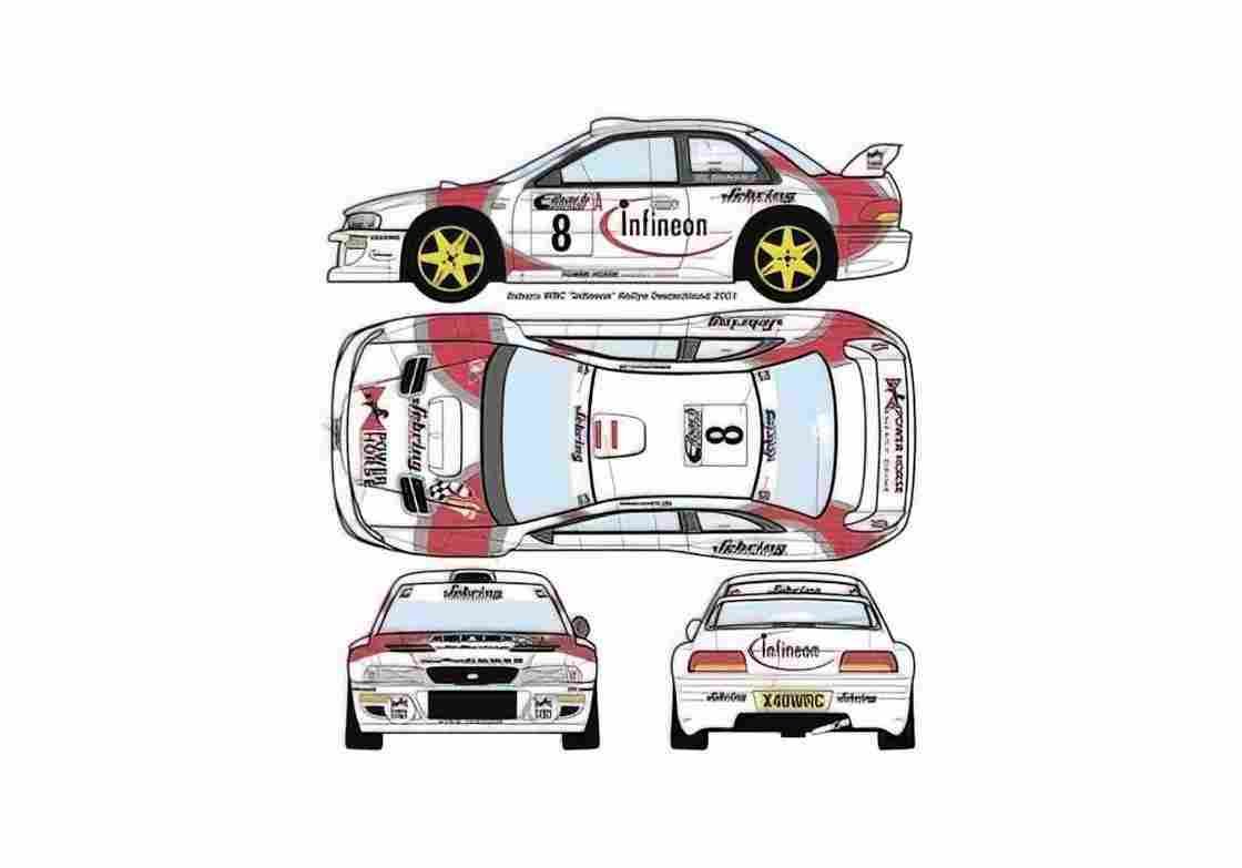 Blueprint Subaru Impreza WRC Coupe 1997 A4 Photo Print