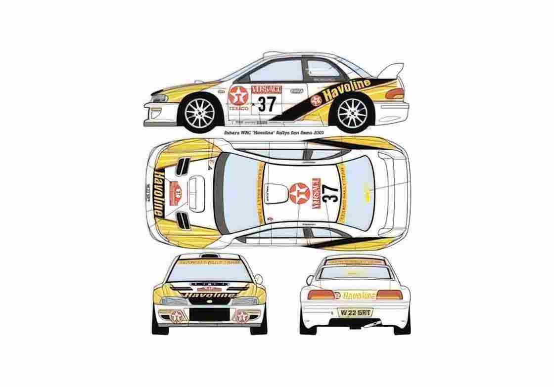 Blueprint Subaru Impreza WRC Coupe 1999 A4 Photo Print