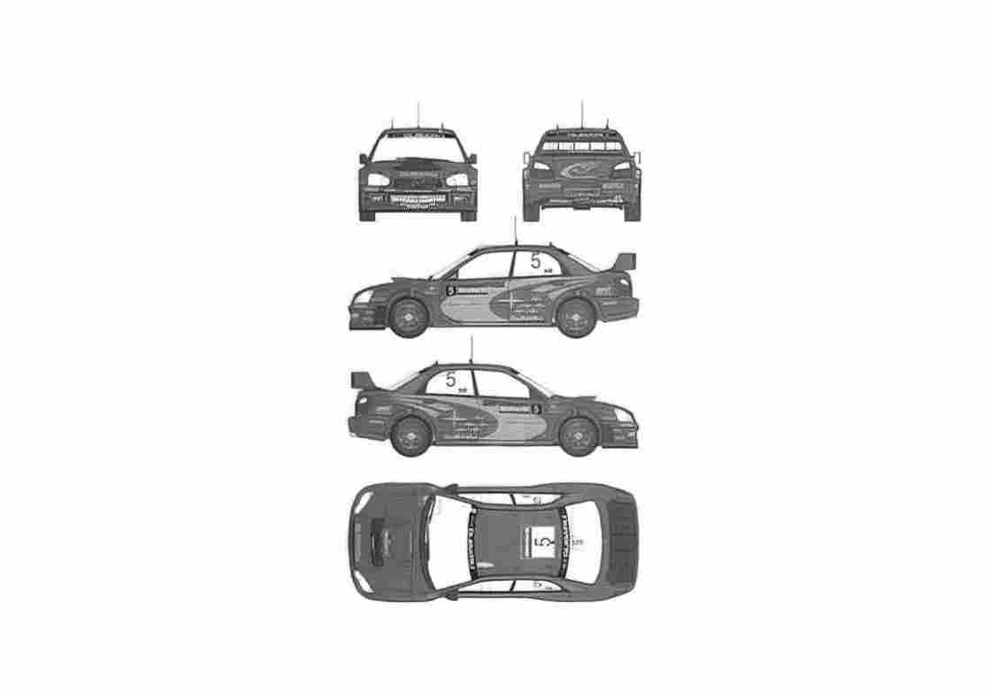 Blueprint Subaru Impreza WRC Rally Great Britain Sedan 2005 A4 Photo Print