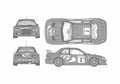 Blueprint Subaru Impreza WRC Rally Monte Carlo Coupe 1998 A4 Photo Print