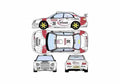 Blueprint Subaru Impreza WRC Sedan 2002 A4 Photo Print
