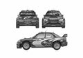 Blueprint Subaru Impreza WRC Sedan 2005 A4 Photo Print