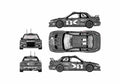 Blueprint Subaru Impreza WRC Tour de Corse Sedan 1999 A4 Photo Print