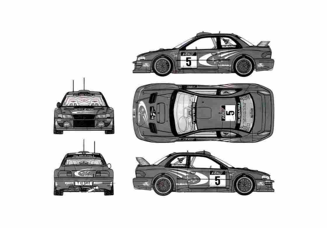 Blueprint Subaru Impreza WRC Tour de Corse Sedan 1999 A4 Photo Print