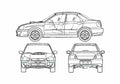 Blueprint Subaru Impreza WRX STI Sedan 2005 A4 Photo Print