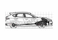 Blueprint Subaru Impreza WRX STi Hatchback 2008 A4 Photo Print