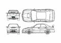 Blueprint Subaru Impreza WRX STi Sedan 2005 2) A4 Photo Print