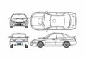 Blueprint Subaru Impreza WRX STi Spec C Sedan 2007 A4 Photo Print