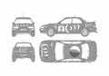 Blueprint Subaru Impreza WRX Sedan 1993 A4 Photo Print