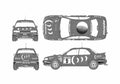 Blueprint Subaru Impreza WRX Sedan 1994 A4 Photo Print