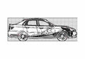 Blueprint Subaru Impreza WRX Sedan 2009 A4 Photo Print