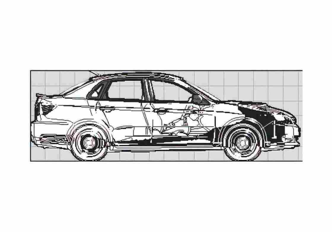 Blueprint Subaru Impreza WRX Sedan 2009 A4 Photo Print