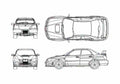 Blueprint Subaru Impreza WRX WR Limited Sedan 2004 A4 Photo Print