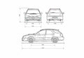 Blueprint Subaru Impreza WRX Wagon 2000 A4 Photo Print