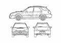 Blueprint Subaru Impreza Wagon 2005 A4 Photo Print