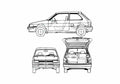 Blueprint Subaru Justy 3 door AWD Hatchback 1992 A4 Photo Print