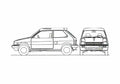 Blueprint Subaru Justy 3 door Hatchback 1987 A4 Photo Print